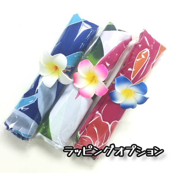 ティアレ柄【白/オレンジ】ハンドペイント フルサイズパレオ