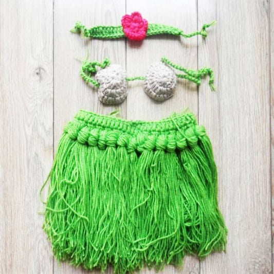 【3点セット】ベビーフォト 衣装 Hula Girl 出産祝い 女の子 フラガール コスチューム コスプレ 衣装 フラダンス