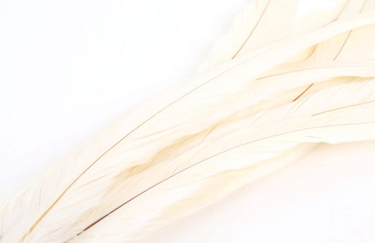 ナチュラルホワイト 単色ロングフェザー 20-25/25-30/30-35/35-40cm