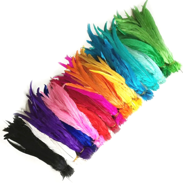 単色グリーン ロングフェザー 20-25/25-30/30-35/35-40cm