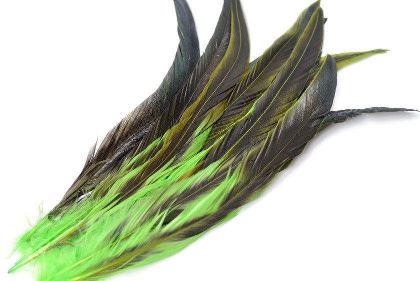 ナチュラル黄緑<BR> ロングフェザー<BR> 20-25/25-30/30-35/35-40cm