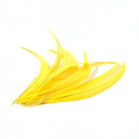 単色イエロー ロングフェザー 20-25/25-30/30-35/35-40cm