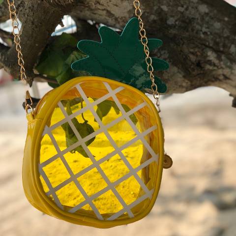 パイナップル型 クリアショルダーバッグ