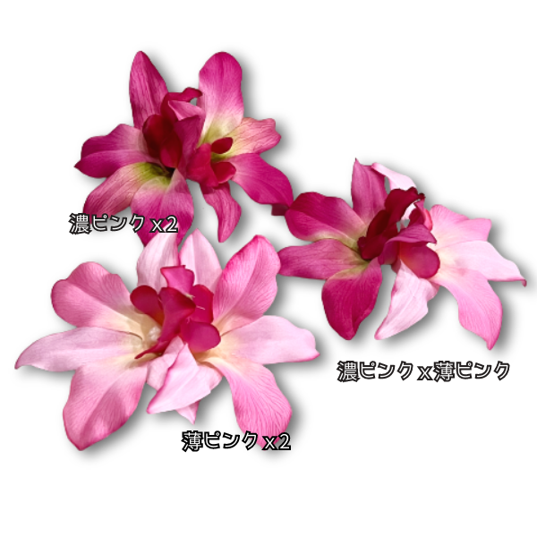 オーキッド ヘアクリップ<BR>ダブルシンプルオーキッド