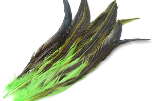 ナチュラル黄緑<BR> ロングフェザー<BR> 20-25/25-30/30-35/35-40cm