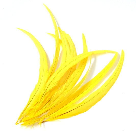 単色イエロー<BR> ロングフェザー<BR> 20-25/25-30/30-35/35-40cm